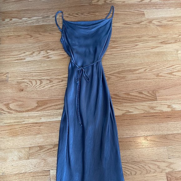 Shona Joy La Lune Bias Cowl Midi Dress - Blue Smoke - Picture 5 of 6